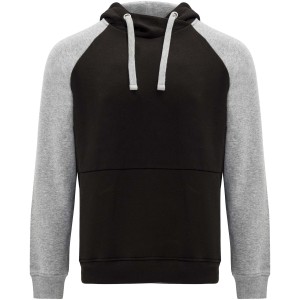 Roly Badet uniszex kapucnis pul�ver, Black, Heather grey